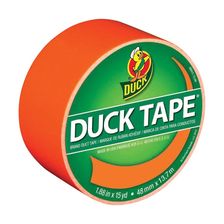 Duck 1.88 In. W X 15 Yd L Neon Orange Solid Duct Tape