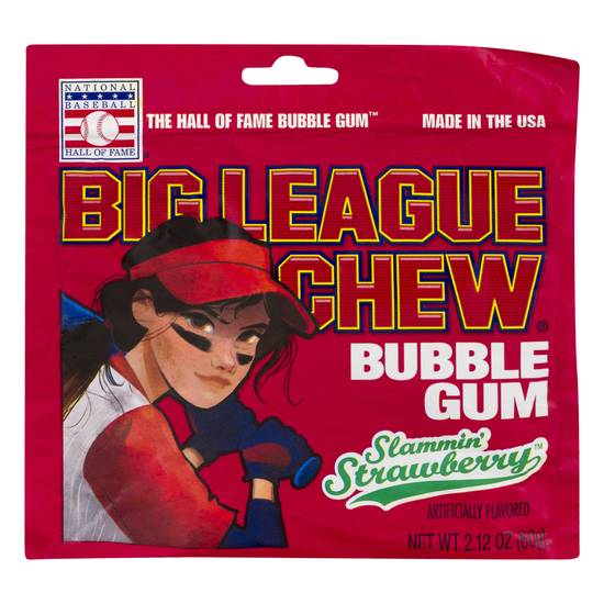 Big League Chew Slamin Strawberry Bubble Gum