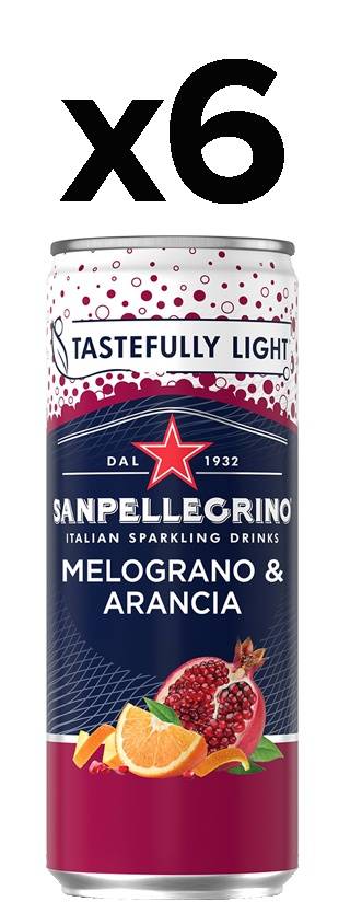 San Pellegrino Pomegranate and Orange 6x330ml Cans