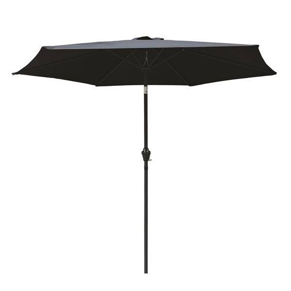 9' Steel Market Umbrella - Solid Black