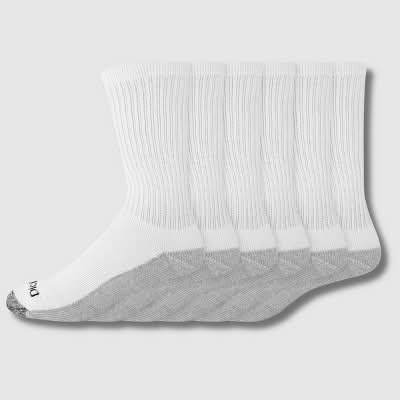 Dickies Big & Tall Dri-Tech Moisture Control Casual Socks, Men, 12-14, White (6 ct)
