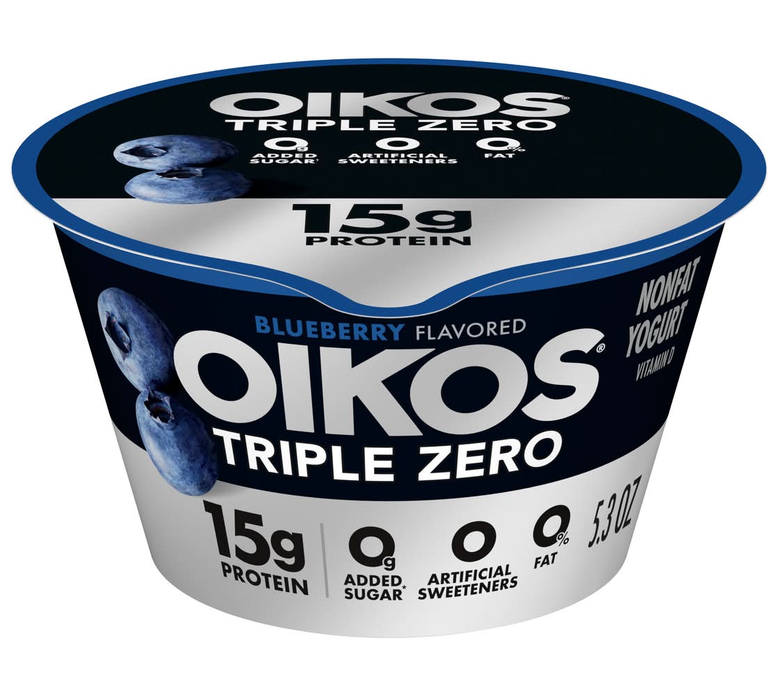 Oikos Triple Zero Blueberry Blended Greek Yogurt (5.3 oz)