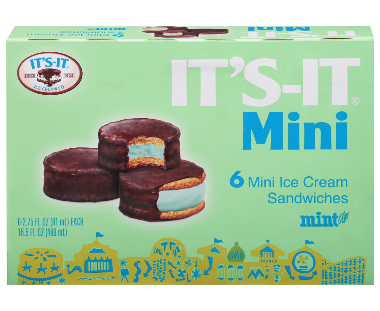 It's-It Ice Cream Sandwiches, Mint (75 fl oz, 6 ct)