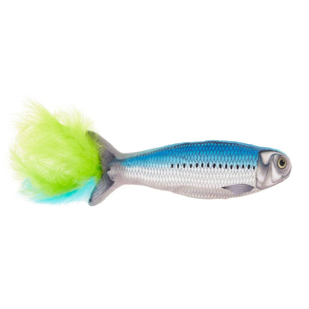 Whisker City® Refillable Fish Cat Toy - Catnip, Plush (Color: Blue)