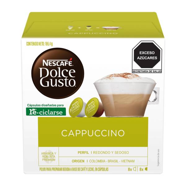 Nescafé dolce gusto cápsulas de café cappuccino (caja 186.4 g)