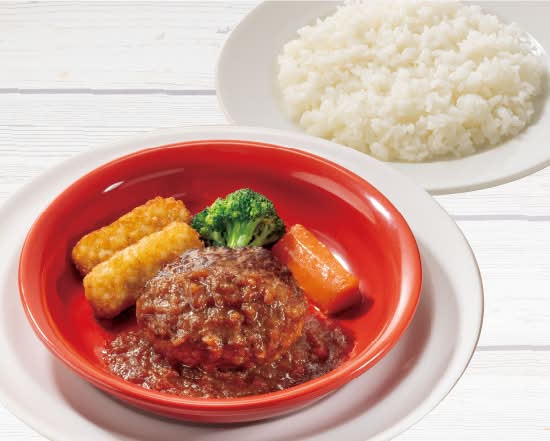 【NEW】ビーフ100%粗挽き肉厚ステーキ風ハンバーグ弁当 Steak-like Meaty Coarsely Ground 100% Beef Hamburg Bento