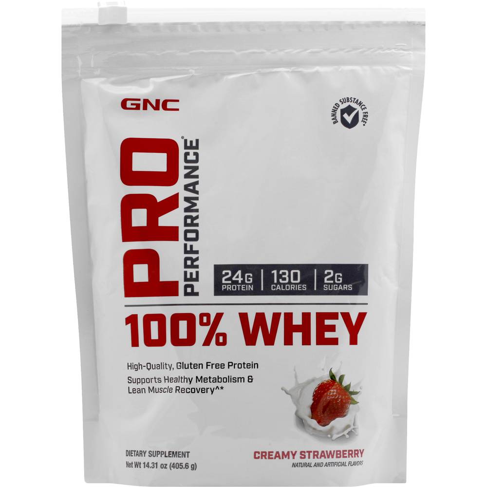 Gnc Pro Performance 100% Whey Protein Creamy Strawberry (14.3 oz)