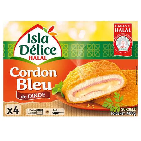 Cordons bleus halal de volaille ISLA DELICE - le sachet de 400 g