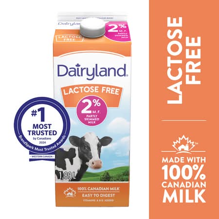 Dairyland Lactose Free 2% Partly Skimmed Canadian Milk (1.89 L)