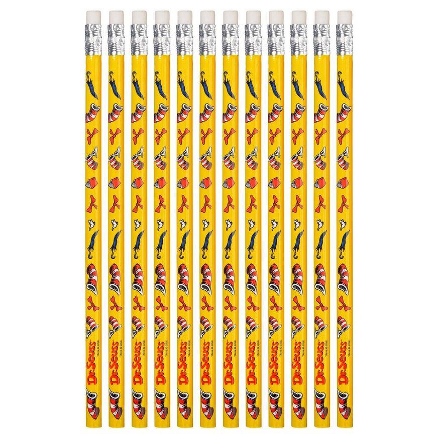 Yellow Cat in the Hat Pencils 12ct - Dr. Seuss