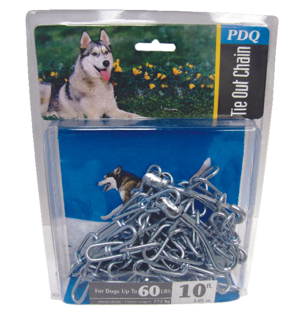 Pdq Silver Steel Dog Tie Out Chain Large