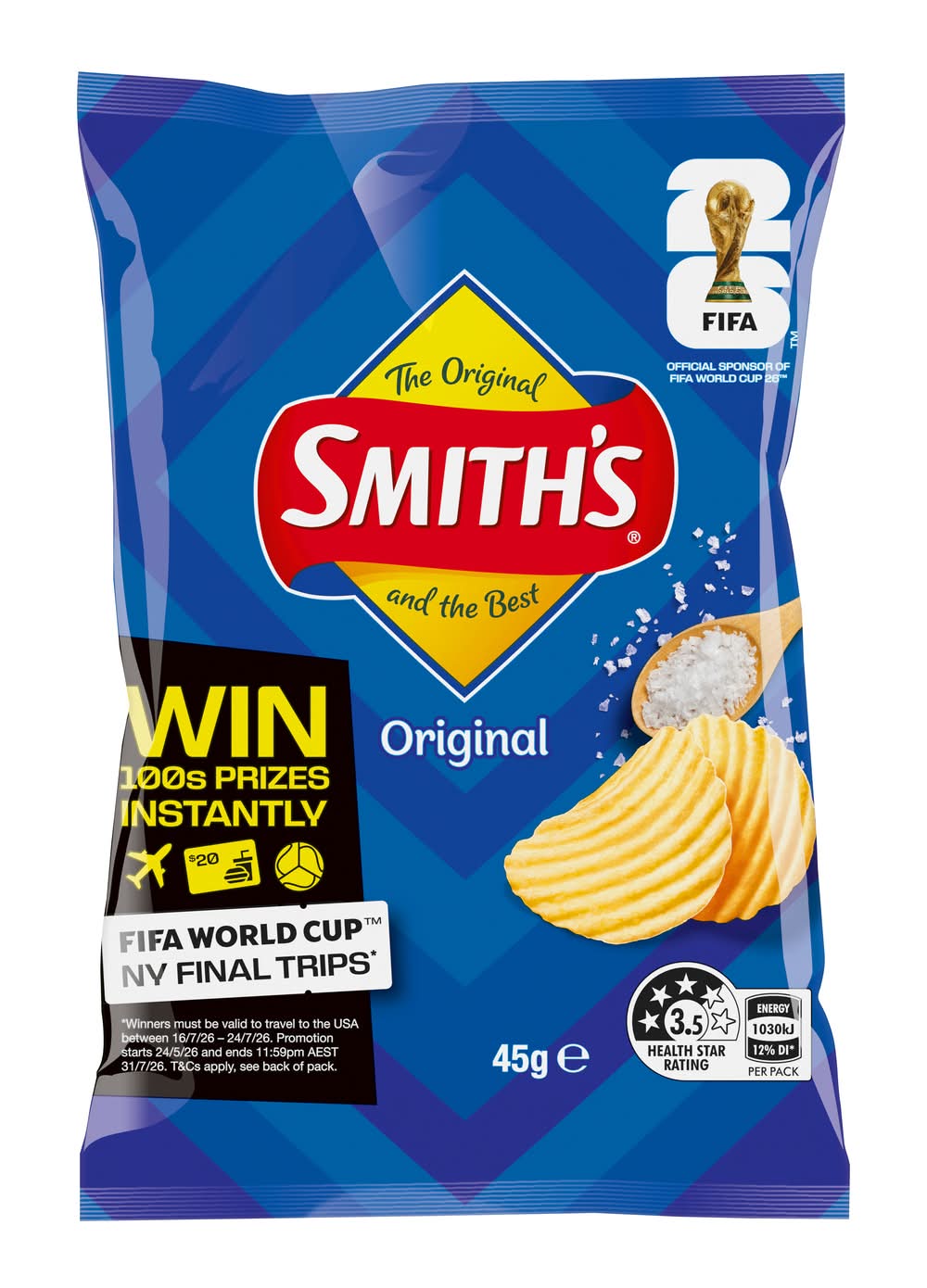 Smith's Crinkle Cut Potato Chips, Original (45g)