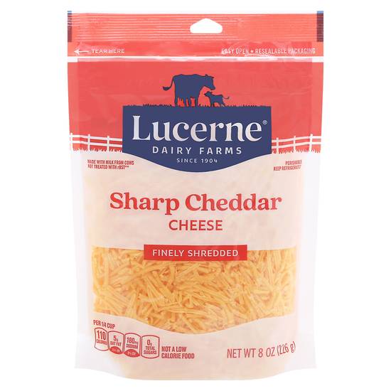 Lucerne Finely Shredded Sharp Cheddar Cheese (8 oz)