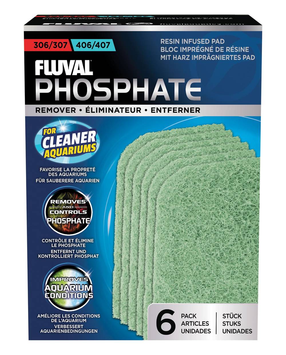 FLUVAL Phosphate Resin Infused Pads (6 ct)