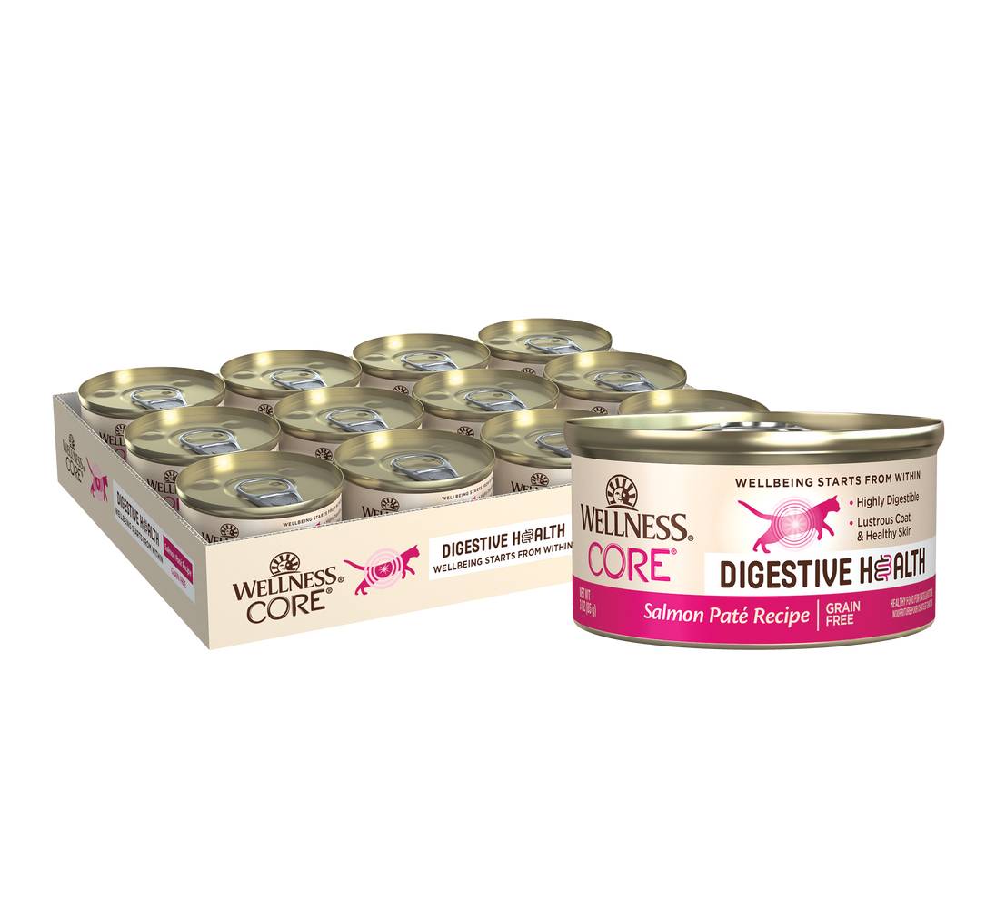 Wellness Core Digestive Health Salmon Pate Wet Cat Food (12 x 3 oz)