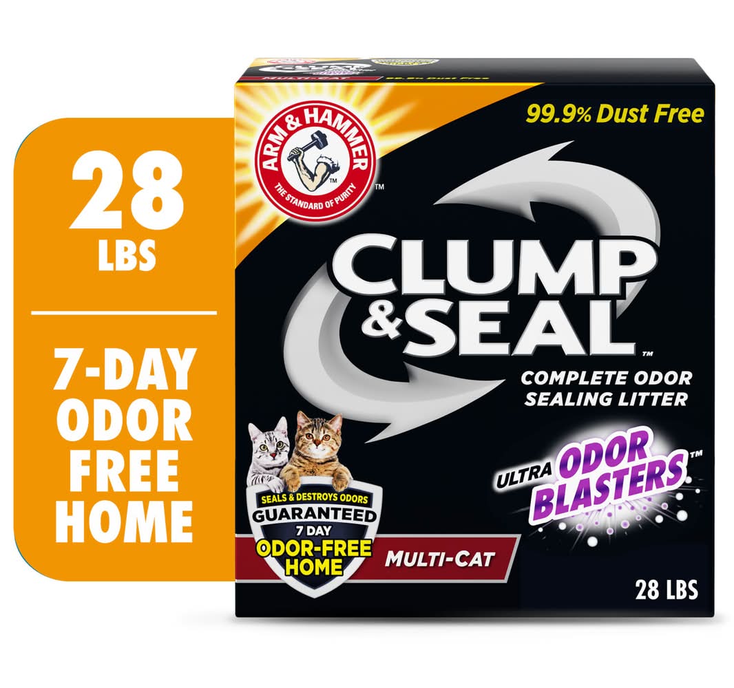 Arm & Hammer Clump & Seal Complete Odor Sealing Clumping Litter For Multi-Cat (28 lbs)