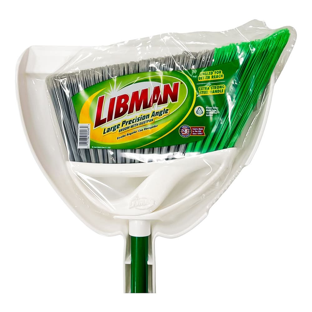 Libman Large Precision Angle Broom With Dustpan