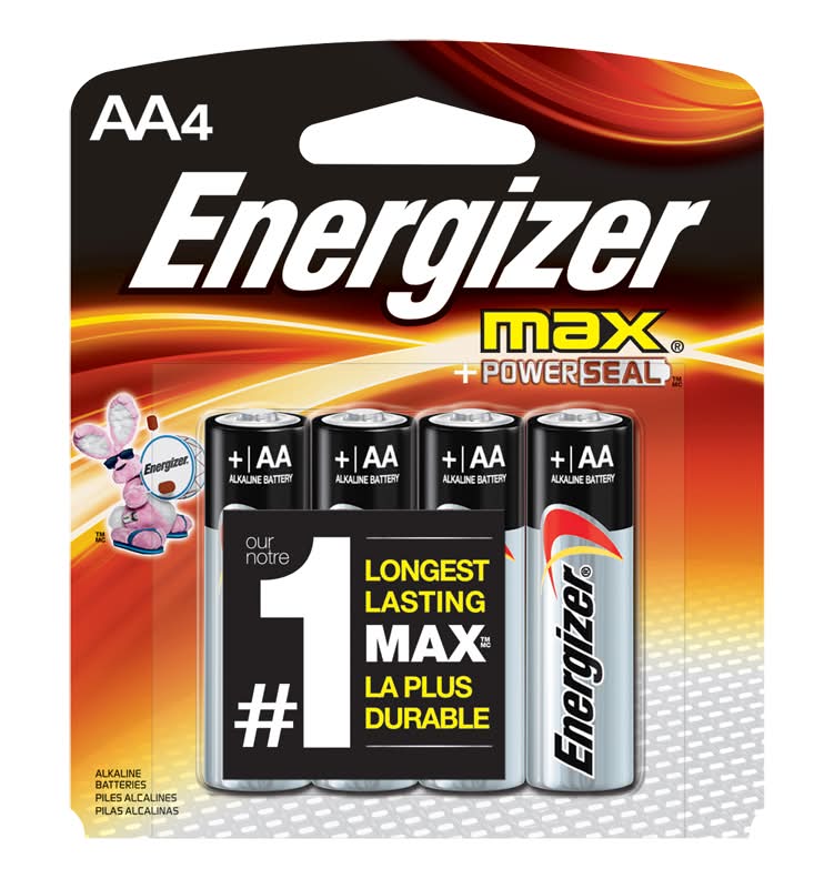 Energizer max piles alcalines - max alkaline batteries (4 unités) (aa)