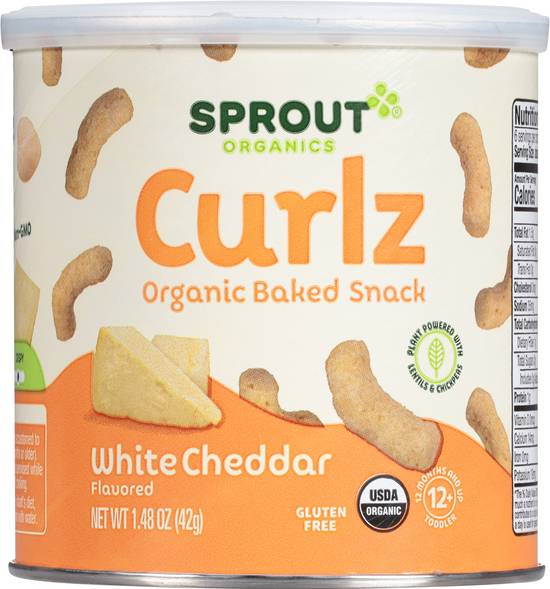 Sprout Organic Curlz White Cheddar Baked Toddler Snacks (1.5 oz)