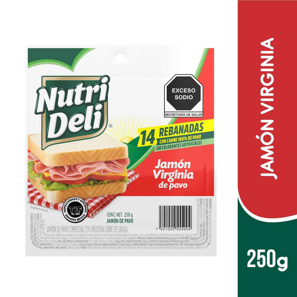 Nutri Deli · Jamón virginia de pavo (250 g)