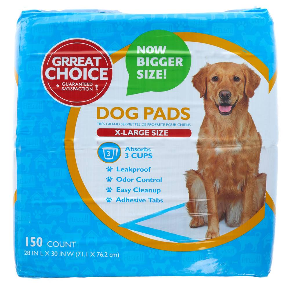 Great Choice Dog Pads, X-Large (28\"L x 30\"W) (13.89 lbs, 150 ct)