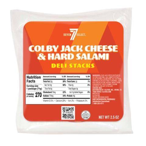 7-Select Colby Jack Cheese & Hard Salami Deli Stacks 2.5oz