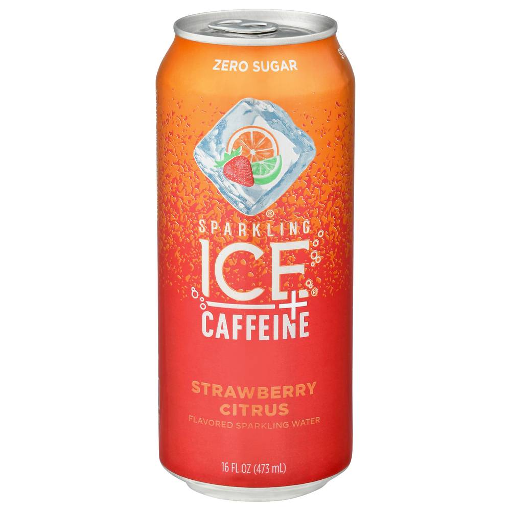 Sparkling Ice Spiked Caffeine Strawberry Citrus Sparkling Water (16 fl oz)