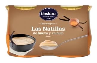 Natillas de vainilla Goshua pack de 2 unidades de 140 g.