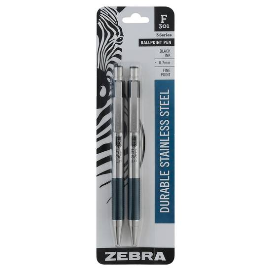 Zebra 3 Series Black Ballpoint Pen