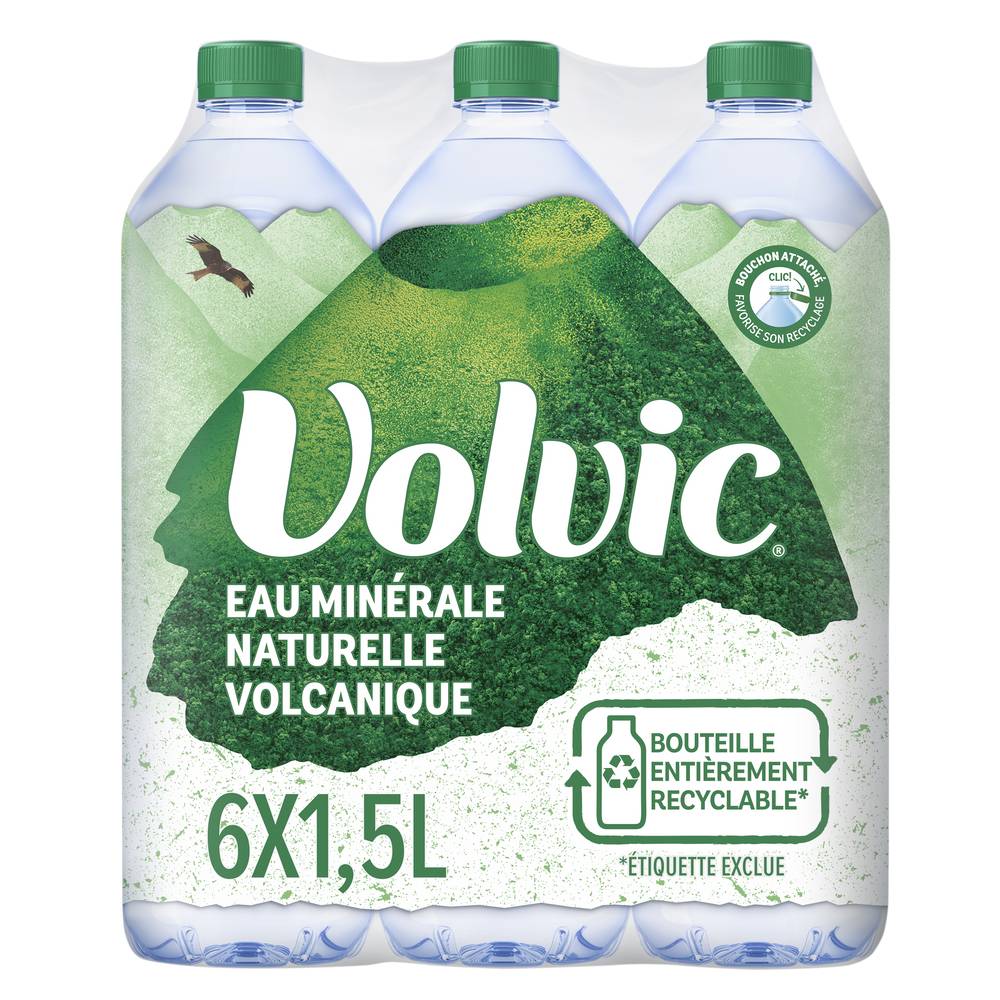 Volvic - Eau minérale naturelle (6 pièces, 1.5 L)