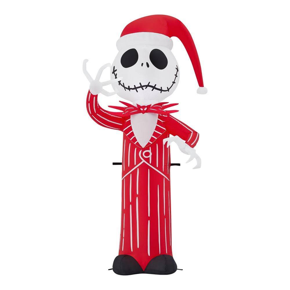 Disney 4 Ft. Led Jack Skellington Red-White Suit Holiday Christmas Airblown® Inflatable