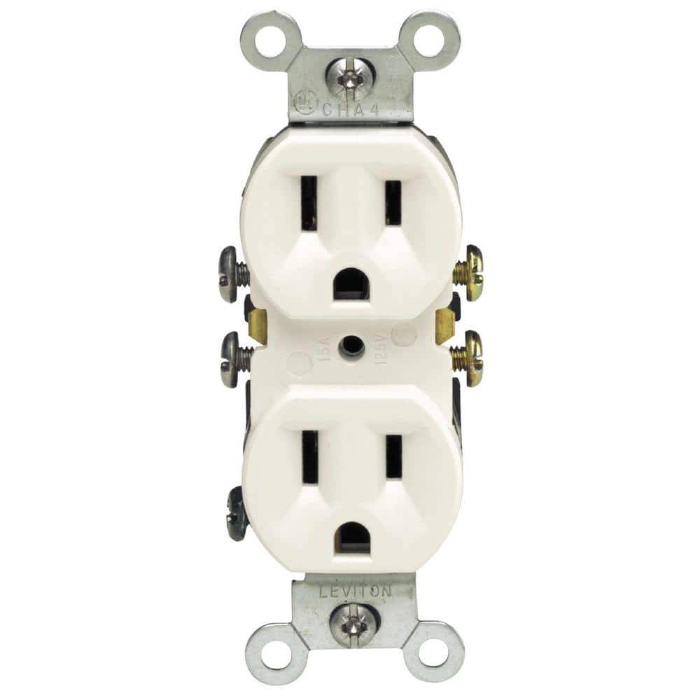 Leviton 15 Amp 125 V Duplex Outlet/Receptacle, White (1-Pack) 05320-00W