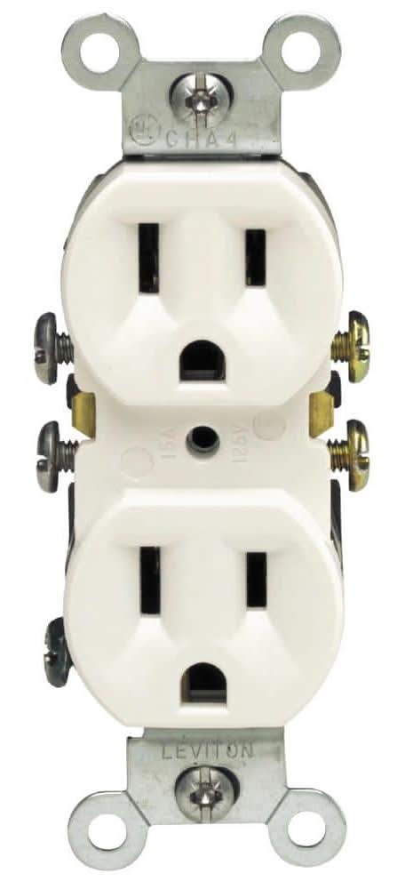 Leviton 15 Amp 125 V Duplex Outlet/Receptacle, White (1-Pack) 5320-W