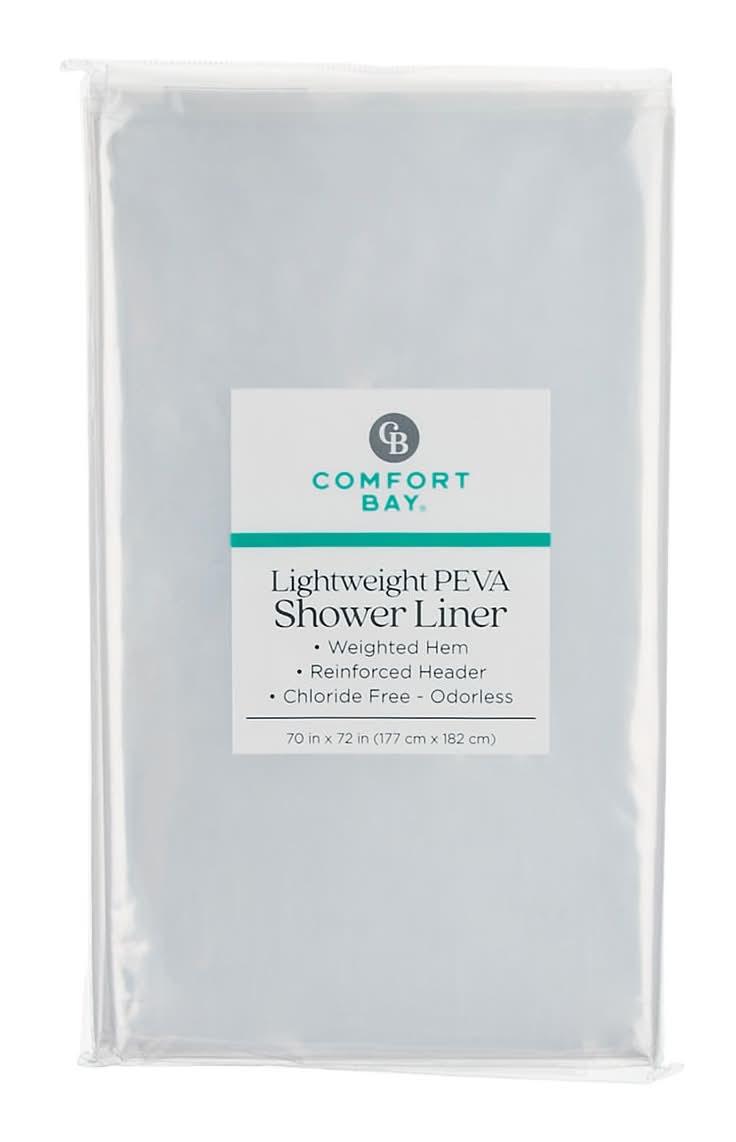 Comfort Bay Lightweight Peva Shower Liner, 70x72 in
