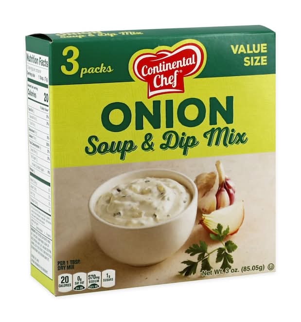 Continental Chef(R) Soup and Dip Mix, Onion (3 oz, 3 ct)