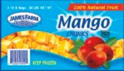 Frozen James Farm - IQF Mango Chunks - 10 lbs