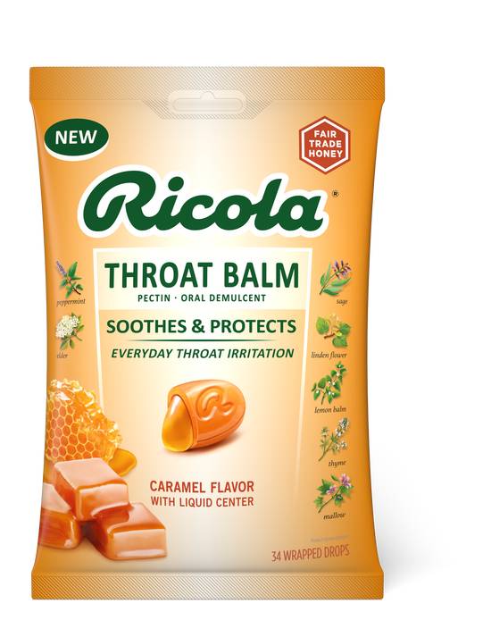 Ricola Throat Balm - Caramel, 34 ct