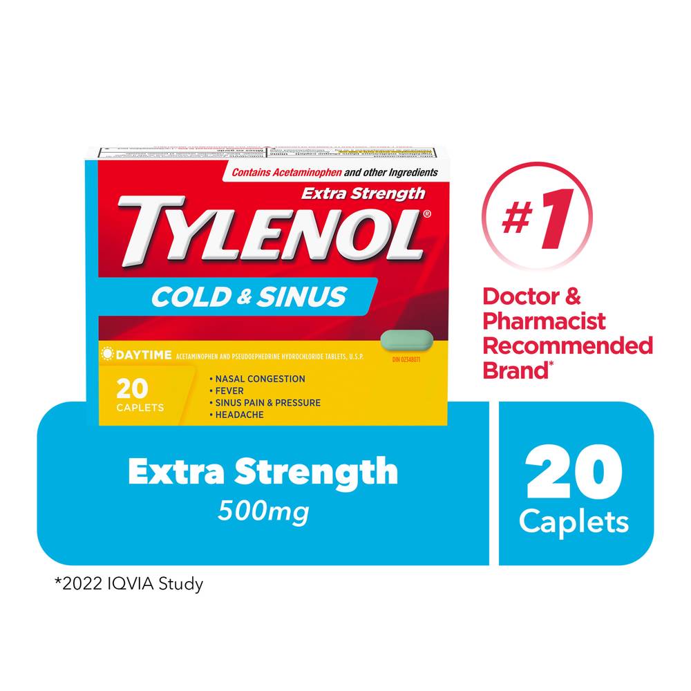 Tylenol Extra Strength Cold & Sinus Caplets (10 g)