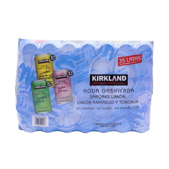 Kirkland Signature agua gasificada (35 pack, 355 mL) (Surtido)