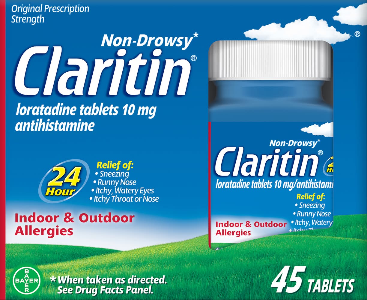 Claritin Allergy Relief 24 Hour Non-Drowsy Loratadine Tablets 10 mg (45 ct)