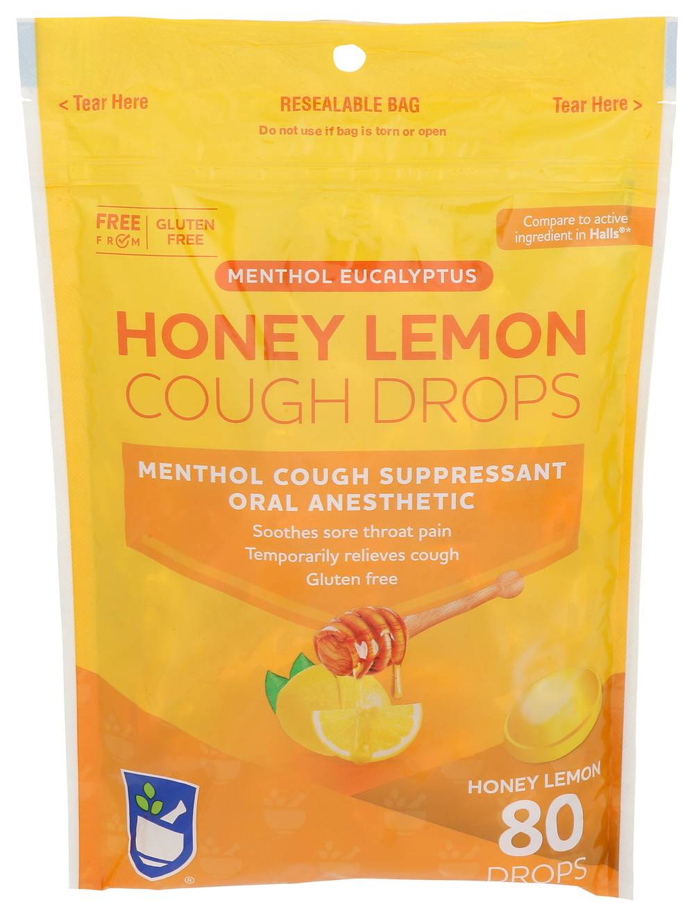 Rite Aid Cough Drops Cough Relief Honey Lemon (80 ct)
