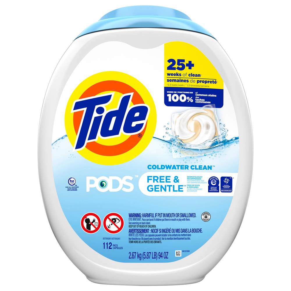 Tide Coldwater Clean Free & Gentle Detergent Pods (112 ct)