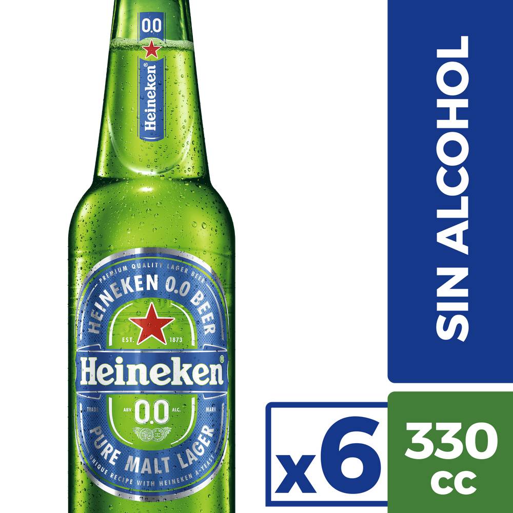 Heineken · Cerveza lager sin alcohol (6 x 330 ml)