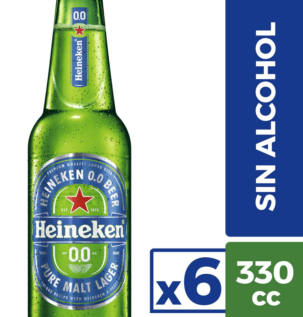 Heineken · Cerveza lager sin alcohol (6 x 330 ml)