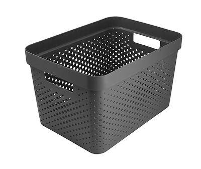 4-Gal. Dark Gray Perforated Storage Basket