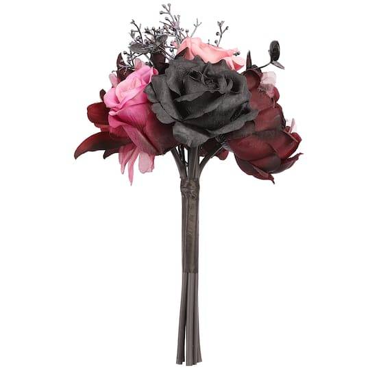 11" Pink, Red & Black Peony & Rose Halloween Bundle By Ashland