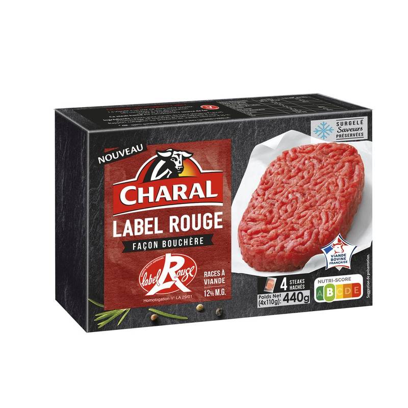 Charal - Steak hâché label rouge (4 pièces)