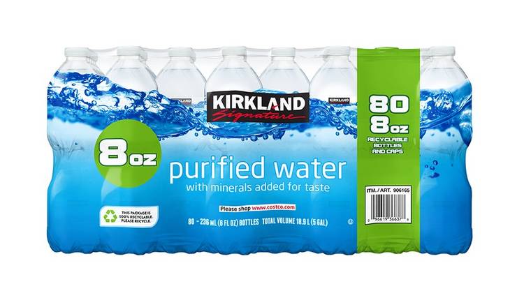 Kirkland Signature Purified Water (80 ct, 8 oz)