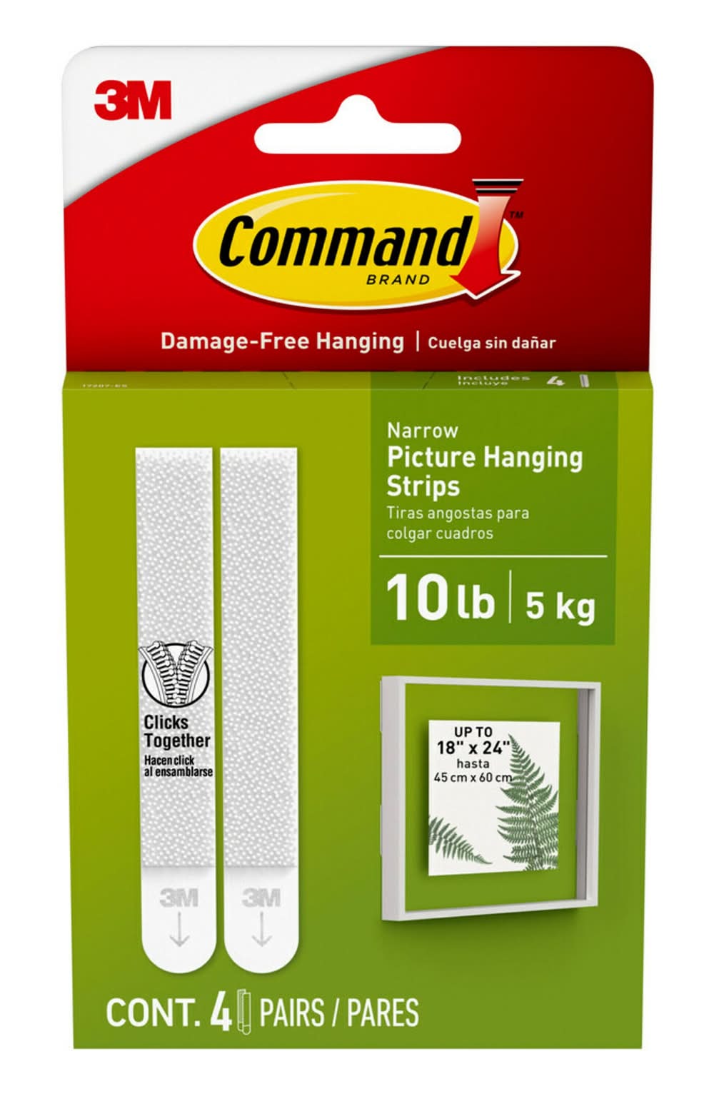 Command Foam 12-lb Capacity Damage-free picture hanger 4 - Pack
