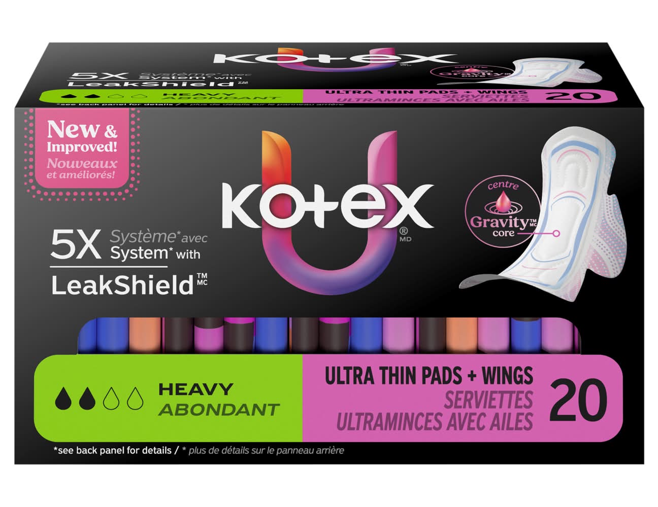U by Kotex Heavy Absorbency Ultra Thin Pads + Wings (20 ct)